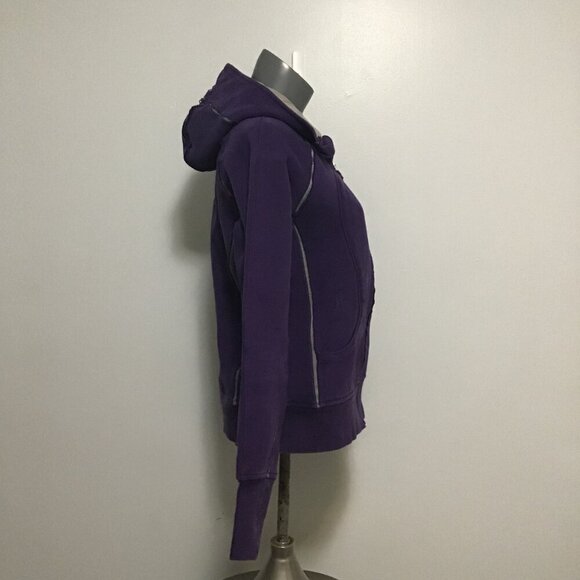Lululemon Special Edition Scuba Hoodie Purple with Gray Trim Size 8 - Picture 2 of 12